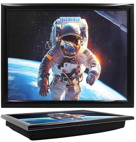 Lesser & Pavey Urban Art Star Man - Vassoio per servire cibo e colazione, comodo vassoio con cuscino a sacco per la casa e l'uso quotidiano, vassoi resistenti per mangiare sul grembo per adulti