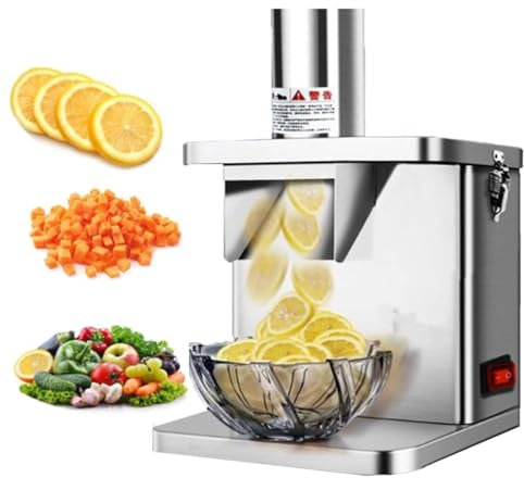 Coupe-légumes professionnel, coupe-légumes en dés à usage domestique, 250 W, coupe-fruits, oignons, pommes de terre, hachoir à aliments, avec 5 lames de coupe en dés et 1 lame à trancher