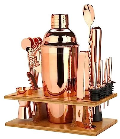 BOGAZY Juego Coctelera Juego De Coctelera De 16 Uds, Kit De Barman De Acero Inoxidable para Mezclador, Accesorios para Herramientas De Barras De Vino Cocktail Kit