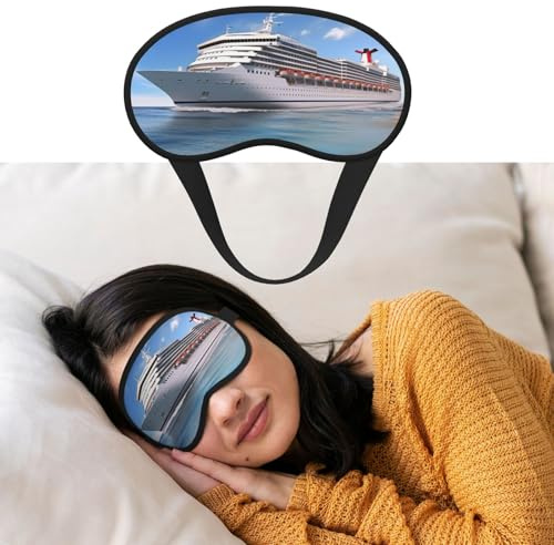 Augenmaske zum Schlafen, atmungsaktiv, lichtblockierend, Schlafmaske, See, Kreuzfahrt, Schiff, Nacht, Augenbinde, weich, bequem, Nacht-Augenschutz, für Männer und Frauen, Augenabdeckung für Nickerchen