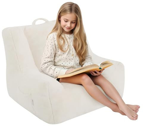 MeMoreCool Kids Bean Bag Chair, Toddler Armchair, 60x55x55cm, Beige