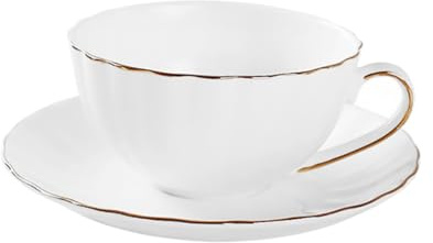 BESTYASH Bone China Mug Set Ceramic Tea Cup and Saucer for English Afternoon Tea for Coffee for Home Cafe Use