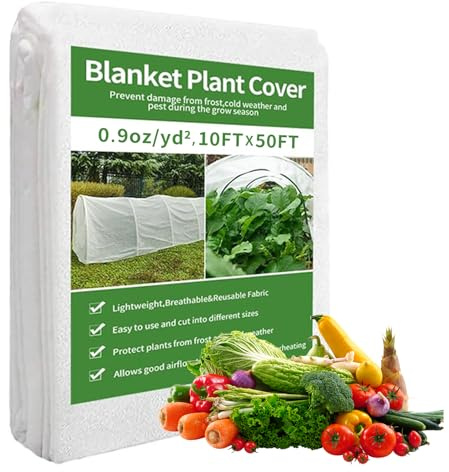 Gartenvlies Frostschutz Pflanzendecke 2 x 10 M Abdeckung für Pflanzen, Pflanzenvlies Wintervlies für Pflanzen Frostschutz Wiederverwendbare Abdeckung für Winter Frost Kälte Sonne Insekten Vögel