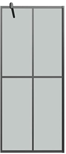 Generico Cabina Doccia 80x195 cm con Vetro Temperato Scuro,Prodotti Idraulici,Ferramenta per la Riparazione di impianti Idraulici,Componenti Doccia,Pareti Doccia,Nero,21.75 kg,151884
