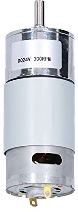 BAFOVY Växelmotor DC24V Reduktionsmotor Kopparkärna 300 RPM 10W 37mm Växellåda 6mm Utgående Axel för Robotar Kontorsautomation Elektroniska Dörrlås och Gardiner