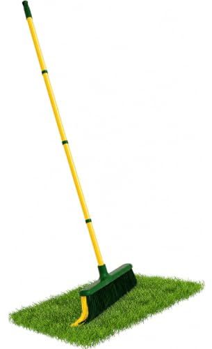 KROWN - Cepillo para Césped Artificial | Escoba con Palo Extensible y Cerdas Resistentes | Barredora para Césped Sintético | Limpieza y Mantenimiento de Jardín