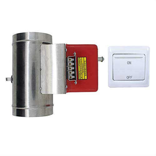 Elektrische drosselklappe ofen absperrklappe 80 100 125 150 200 250 300 350 400 mm - drosselklappe kamin absperrklappe (Durchmesser 200 mm - Höhe 190 mm)