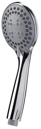 Croydex Nero Shower Head with 3 Spray Patterns, Chrome Plated | Universal Connection | Rub Clean Nozzles | Optional Water Saving Insert | Suitable for Low Pressure | Shower Accessories