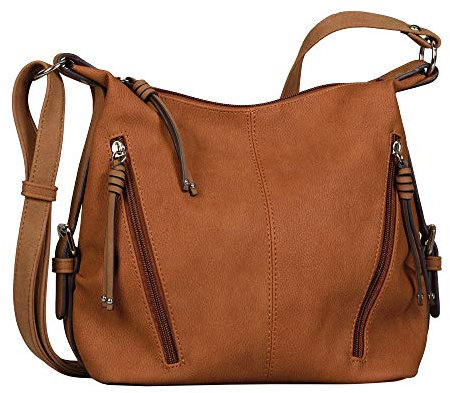 TOM TAILOR Caia Damen Umhängetasche Crossbody Bag Mittelgroß Cognac Braun