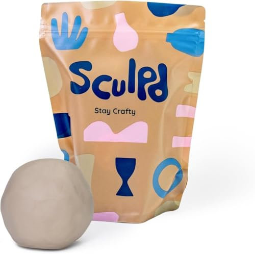 Sculpd Premium Air Dry Clay 1kg, Pottery Clay Bag for Adults, Soft Modelling Clay, Self-Hardening Clay Suitable for Arts & Craft Projects, Pottery for Beginners