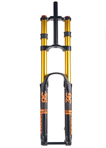 MTB Air Suspension Fork Downhill 26 27.5 29 Inch Mountain Bike Double Shoulder Shocks Forks Disc Brake Front Fork 1-1/8 Thru Axle 15mm Travel 160mm With Damping (Gold 26)