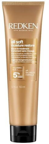 Redken All Soft Moisture Restore Leave-In Treatment | With Hyaluronic Acid and Argan Oil| Hair Treatment for Dry and Brittle Hair | Humidity and Heat Protection | Anti-Frizz | For Soft and Smooth Hair