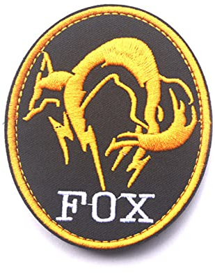 Metal Gear Solid MGS räv hound broderi topp moral taktisk applikation lapp militär patch emblem för kläder tillbehör ryggsäck armband (gul)