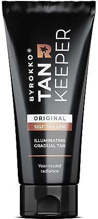 BYROKO Tan Keeper | Crema Idratante Autoabbronzante Graduale 200 ml | Arricchito con burro di karitè e cacao e vitamina E