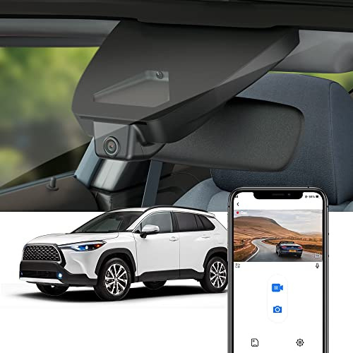 Fitcamx Dashcam Lämplig för Toyota Corolla Cross 2023-2026 LE L XLE (HD2-16030), 4K Bilkamera 2160P Video WiFi, G-sensor, loop inspelning, WDR Dash-kamera, OEM Toyota Tillbehör, Plug & Play, 64GB kort