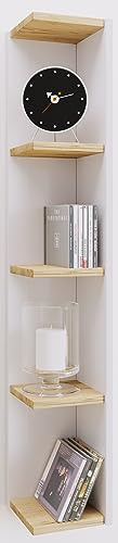VCM Holzregal stehend | platzsparendes Regal | Maße: H. 97 x B. 15 x T. 17 cm | Elegantes Regal stehend | Aufbewahrungsregal | Bücherregal - Honsa