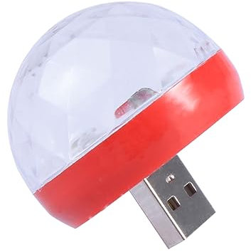 Housoutil Led Mini Boule Disco Usb Rouge Lumière Rotative Portable Pour Scène Dj Karaoké Et Fêtes à Domicile Lumières Couleur Changeante Détecteur Sonore Intégré