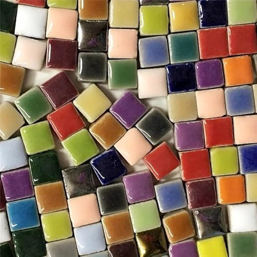 LSYHHXC Mosaikfliese 100 g DIY-Keramik-Mosaikfliesen, Glasspiegel, handgefertigte Ornamente, Fliesen, Wandarbeiten, bunter Kristall for dekorative Materialien 46(Cobalt Blue)