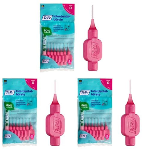 TePe Interdentalbürste, Pink, 8 Stück (Packung mit 3)