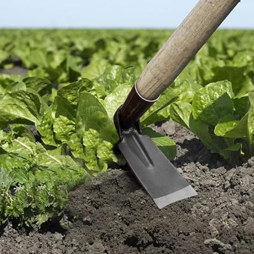 Hoe Garden Tool, Portable Carbon Steel Hand Hoe, Solid Mattock Pick Garden Hoe, Hand Rake Garden Tool, Weeding Hoe for Yard Transplanting Digging Planting Loosening Soil Camping Or Prospecting (B)