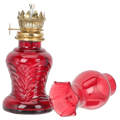 ABOOFAN Vintage Petroleumlampe Für Innenräume Glas Petroleumlampe Im Vintage-Stil Öllampe Mit Glasabdeckung Für Zuhause Für Familienessen Und Partys