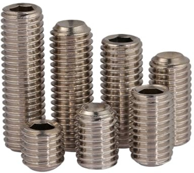 YUANYAO M6 M8 M10 304 Edelstahl ss DIN916 0,75mm 1mm 1,25mm Pitch Feingewinde Allen Kopf Innensechskant Madenschraube Ringschneide Stellschraube(2Pcs M10x1.25x40)