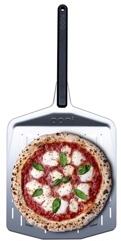 Ooni perforierte Pizzaschaufel 35 cm – Aluminium-Pizzaschieber mit langem Griff – Pizzaschaufel zum Schieben, Wenden und Herausnehmen von Pizzen Zubehör