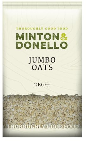 Minton & Donello 2Kg Jumbo Oat Flakes - High in Fibre, Protein & Iron - Great for Porridge, Muesli, Granola & Baking