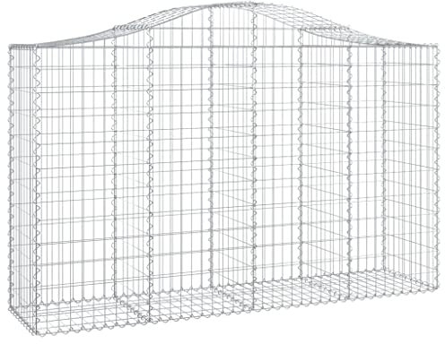 Panier de Gabion, Panier à Pierre Gabion Mur de Soutènement Clôture de Jardin arqué 200x50x120/140 cm Fer galvanisé