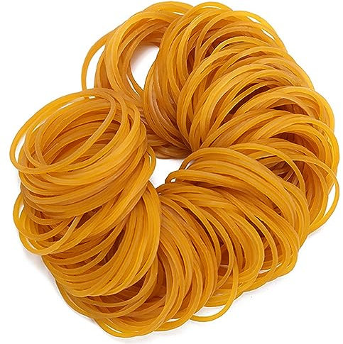 MINGZE 500 piezas Bandas de goma, Billetes de banco elásticas de dinero elástico, goma elásticas resistentes de uso general para uso en el hogar y en el banco o la oficina. (Amarillo)