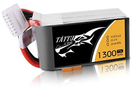 TATTU 6S Lipo 1 300 mAh 22,2 V 75C Soft Case Lipo batteri med XT60-anslutning för UAV drönare FPV Race RC Quadrocopter