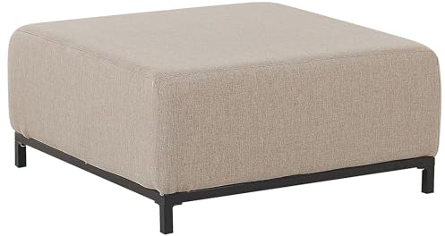 Trendy Ottomane Polsterbezug beige schwarzes Gestell indoor&Outdoor Rovigo
