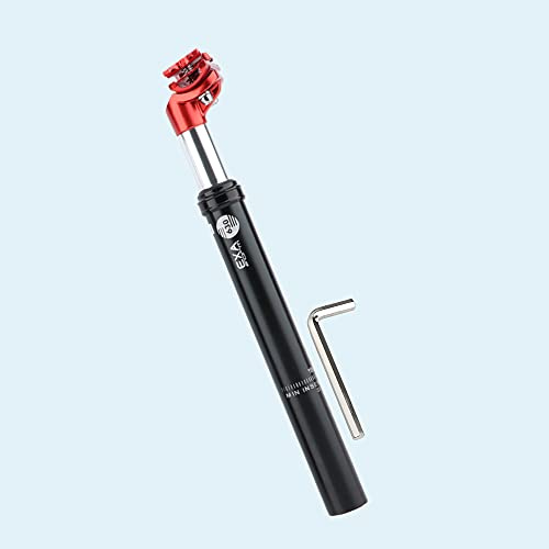 Spring Tige de selle à ressort, diamètre 27,2, 30,9 ou 31,6 mm, suspension en aluminium, longueur 350 mm, tige de selle de vélo à ressort pour vélo électrique, VTT, vélo de ville de trekking (rouge