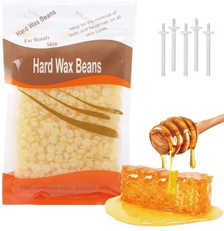 Nasenwachs-Set, 100 g, Nasenhaarentfernungswachs für Männer und Frauen, mit 5 sicheren Wachsapplikatoren für Erwachsene, Nasenlöcher, Gesicht, Ohr, Nase, Augenbrauen, Haare (Honig)