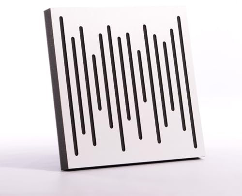 Bluetone Acoustic WaveFuser Wood - Akustikplatten aus Naturholz - Akustikpaneele - akustikschaumstoff 50x50cm (Weiß)