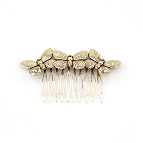DUPLUSFUN Krone Braut Vintage Legierung Retro Schmetterling Haarkämme, Antik Stil Tiara Braut Haarkamm Kopfschmuck Haarschmuck Kopfschmuck für die Braut