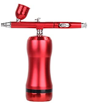 Samnuerly Paint spray gun Airbrush Compressor Kit Paint spray gun Diy High Pressure Replace Battery Mini Pneumatic Air Brush For Make Up Nail Cake Car Art Sand Blaster Gun Kit (Color : Part A red)