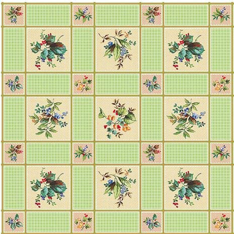 Wachstuch Tischdecke 110 x 140cm, Wachstischdecke abwaschbar, Wachstuchtischdecke wasserabweisend (Blumen grün Creme 102d)