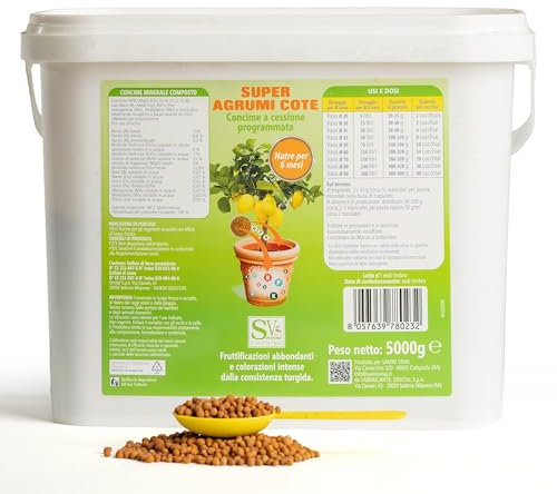 SAVINI VIVAI Concime Agrumi Super Cote Fertilizzante per Tutte le Piante per Abbondante Produzione Come Limoni Mandarini Arance in Vaso e Pieno Terra Made Italy (SUPER AGRUMI COTE 5000 GR)