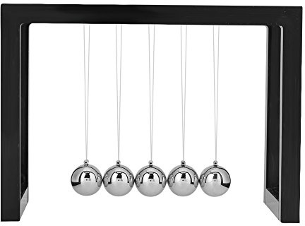 Dekaim Newton’s Cradle, Desktop Ball Ornament, Home Office Decorative Ornament, Educational Desktop Ornament, Children, Adults(Black)