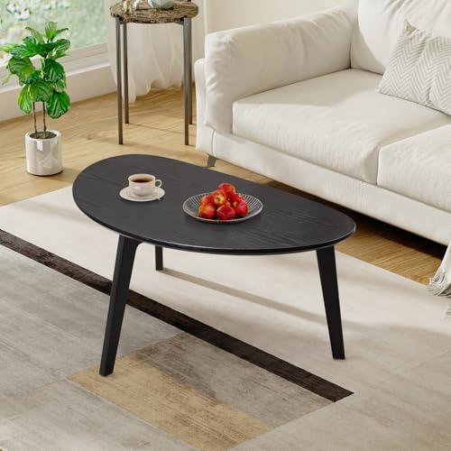 WDSHIYI Couchtisch Modern Oval Couchtische Retro Center Tisch für kleinen Raum Mid Century Couchtisch, Zeitgenössische dreieckige tische, Wohnzimmer, Schlafzimmer - nachttische und EIN büro