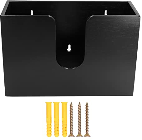 Glomora Dispensador de Toallas, Dispensador de Toallas de Papel de Bambú, Dispensador Papel Secamanos Pared, Dispensador de Toallas de Mano,para Plegado V/C/Z, Cocina,Baño Negro