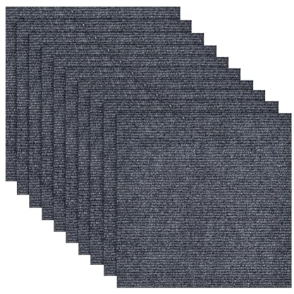 FOGARI Selbstklebende Teppichfliesen,10 Stück Teppichfliesen 30x30cm selbstliegend,Teppichboden, Teppich Fliesen,strapazierfähiger Teppich Bodenbelag mit hochwertigem Schlingenflor für Haus & Büro