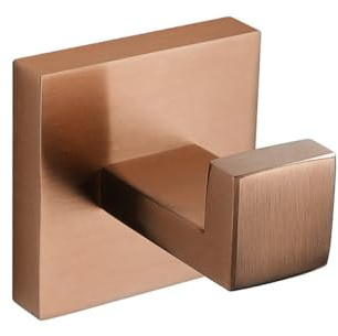 Accesorios de baño de Oro Rosa Cepillado Accesorios de baño Cuadrados Soporte de Papel higiénico Soporte para Toallas Barra Gancho para Bata Toallero, Gancho para Bata 1 Pieza, 1