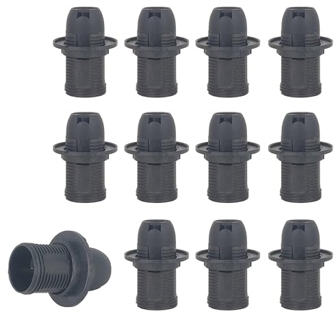 YinzPlus 12 pcs per Pack E14 LED Bulb Lamp Socket Black Color Candle Bulb Socket Candelabra Socket Replacement