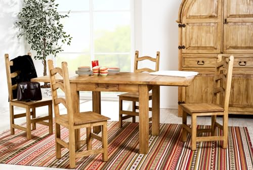1a Direktimport Mexico Möbel Küchentisch Esstisch quadratisch ausziehbar - Pinie Massivholz