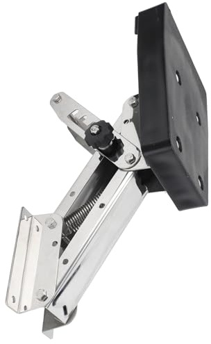 Motorhalterung Boot Aussenborder Halterung für 7,5 bis 20PS 2-Takt Motoren | Heavy Duty, 304 Edelstahl, Außenborder Motorhalterung bis 50 kg, verstellbar 5 Positionen, Schwarze Platte, inkl. Schrauben
