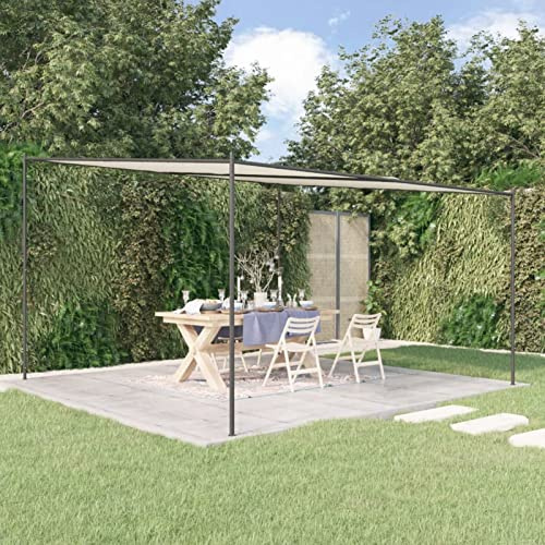 Iiaky Gazebo Bianco 4x4 m 180 g/m² Tessuto e Acciaio,Gazebo Pergola Con Telo Impermeabile Richiudibile E Struttura Rettangolare In Acciaio Inossidabile Ad Alta Densità,Per Arredo Giardino,Terrazzo e A