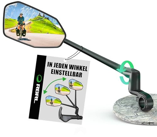 RBRL Rétroviseur Vélo Anti-Chute Stable, Surdimensionné Pas Facile à Bloquer, Pour Guidon (Gauche)