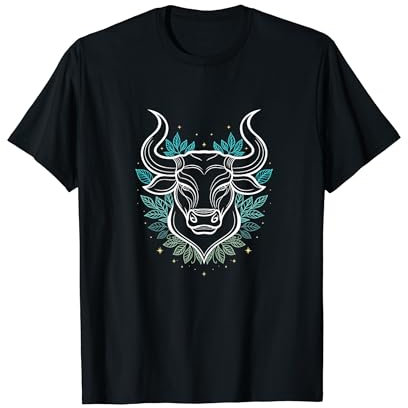 Oktoberfest Stier Kostüm für Buan mit Laub Fineline Tattoo T-Shirt